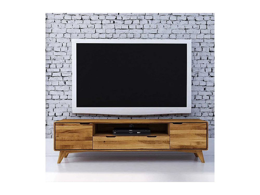 Fernsehtisch aus Wildeiche Massivholz 180 cm breit