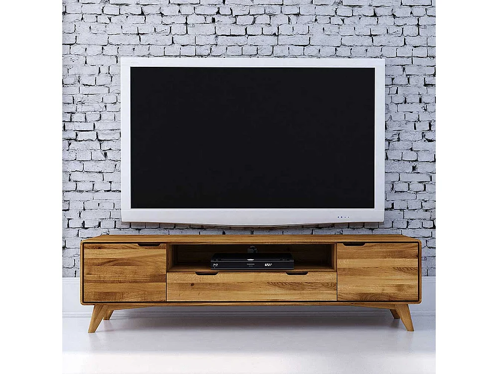 Fernsehtisch aus Wildeiche Massivholz 180 cm breit