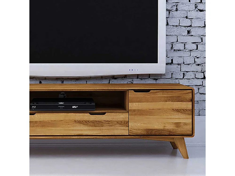Fernsehtisch aus Wildeiche Massivholz 180 cm breit
