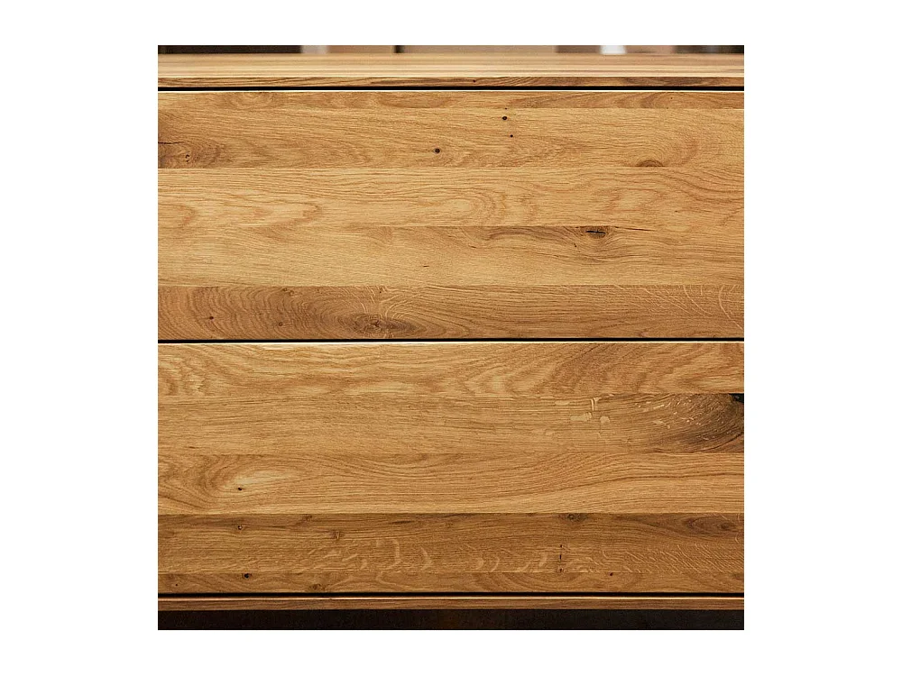 TV Unterschrank aus Wildeiche Massivholz Stahl