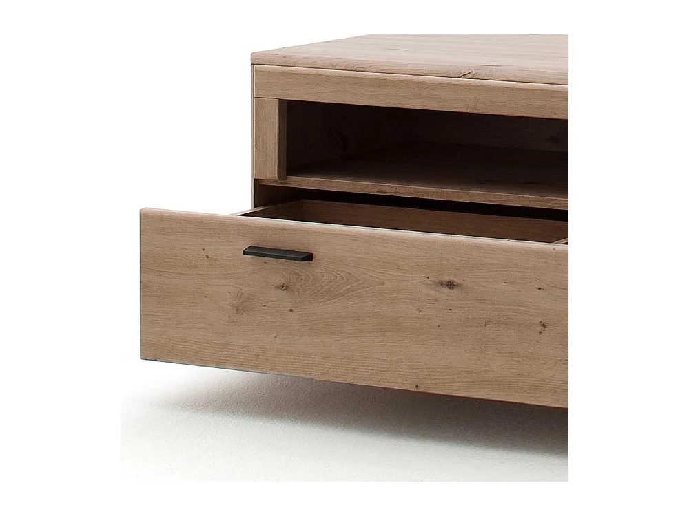 TV Möbel in Eiche Optik und Dunkelgrau 50 cm hoch