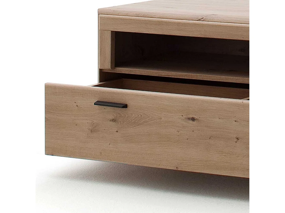 TV Möbel in Eiche Optik und Dunkelgrau 50 cm hoch