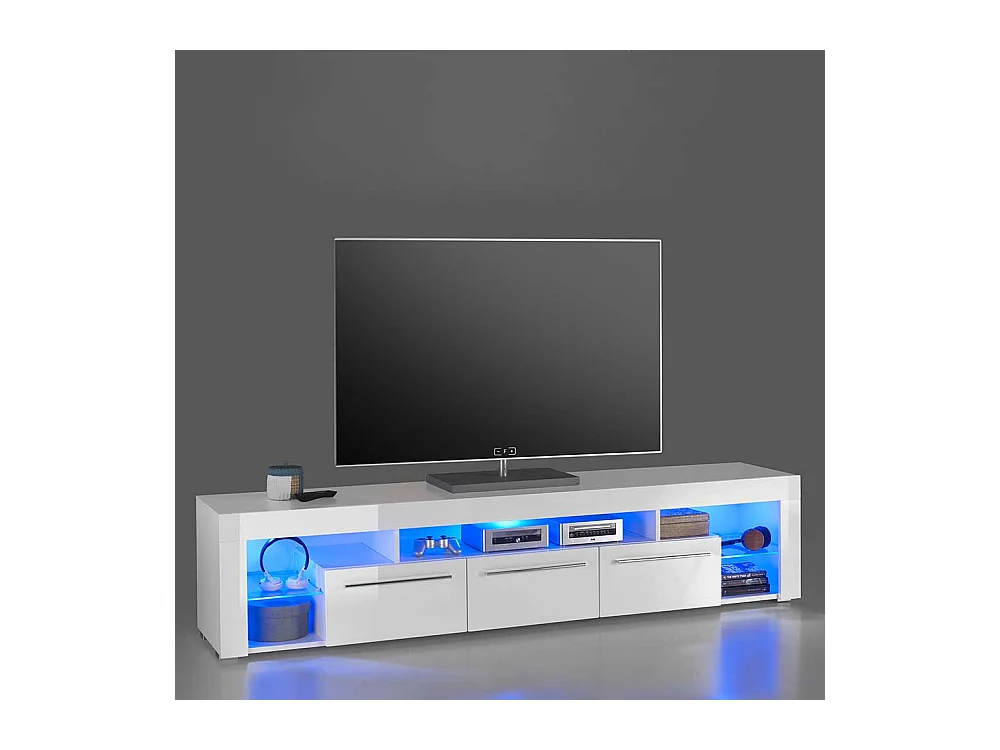 Hochglanz TV Sideboard in Weiß LED Beleuchtung