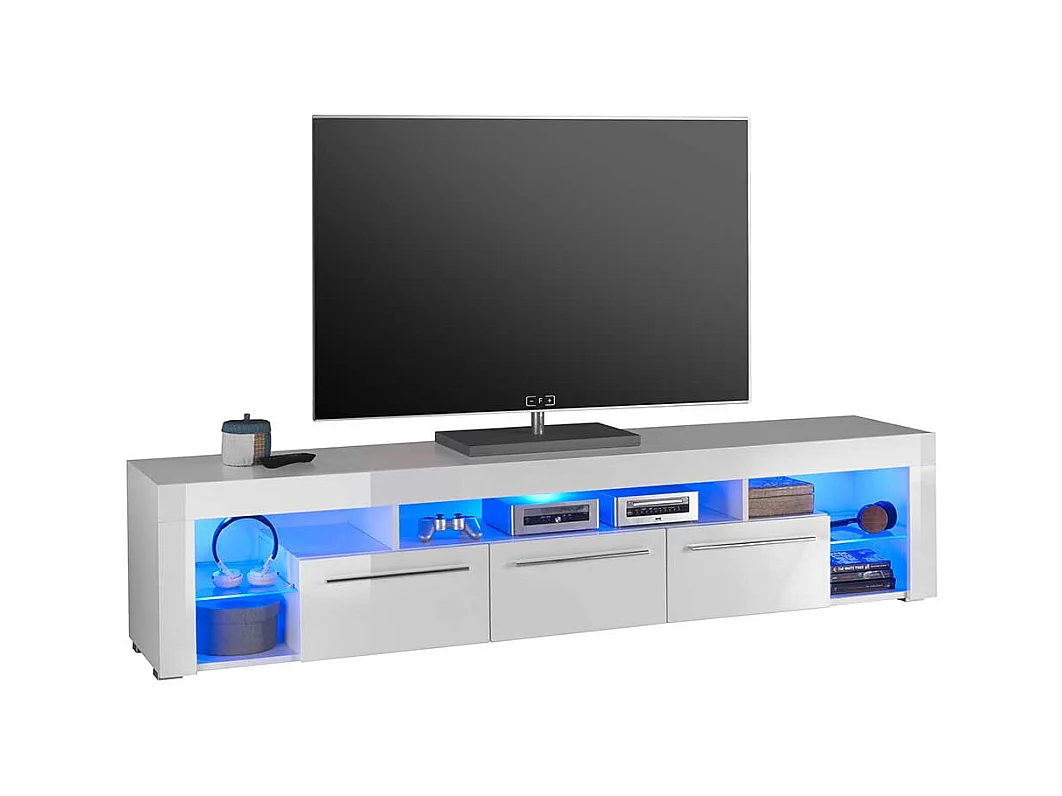 Hochglanz TV Sideboard in Weiß LED Beleuchtung