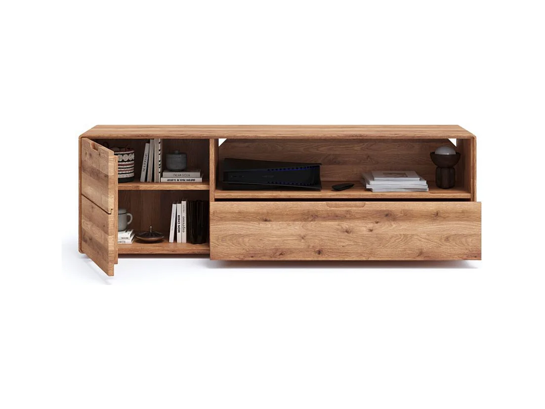 TV Sideboard Phonomöbel aus Wildeiche Massivholz 149 cm breit