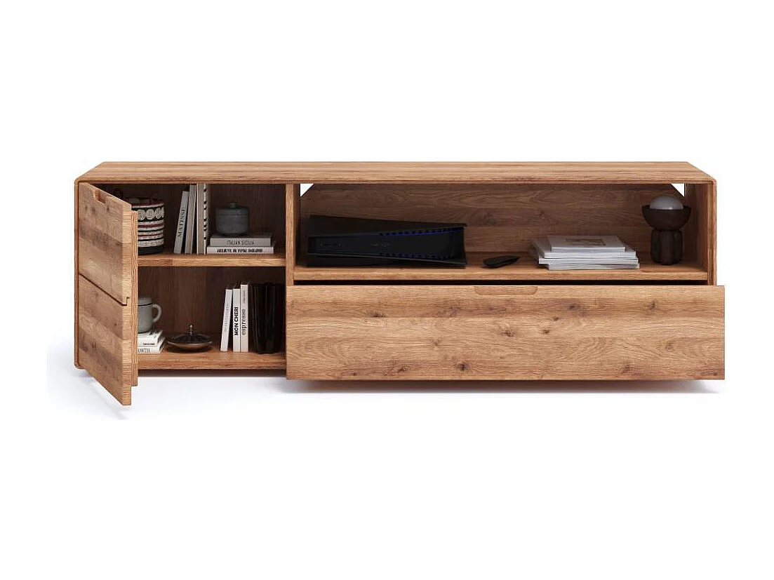 TV Sideboard Phonomöbel aus Wildeiche Massivholz 149 cm breit