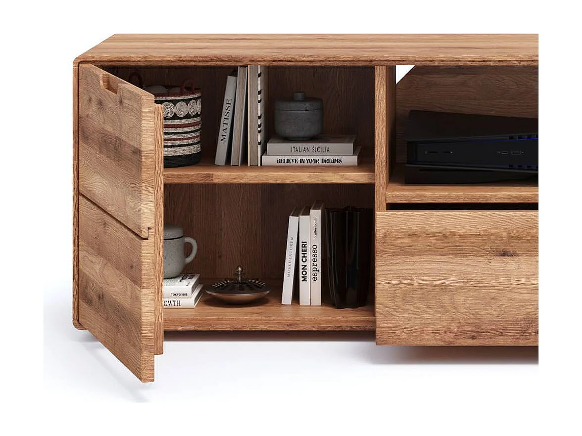 TV Sideboard Phonomöbel aus Wildeiche Massivholz 149 cm breit