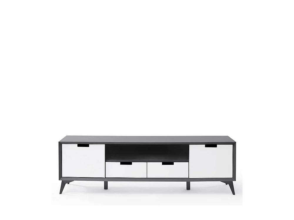 Fernsehunterschrank in Weiß und Grau Wendefront