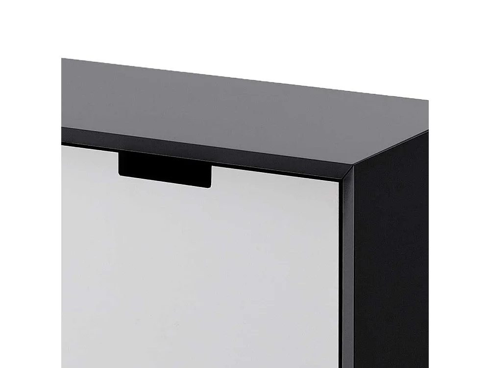 Fernsehunterschrank in Weiß und Grau Wendefront