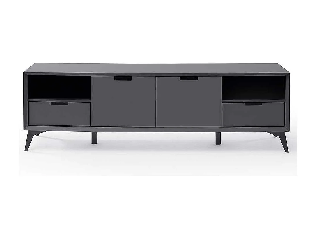 Fernsehunterschrank in Weiß und Grau Wendefront