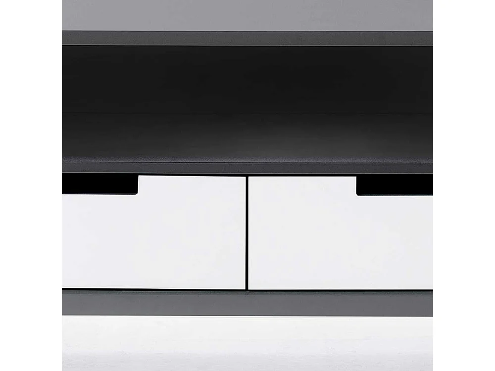 Fernsehunterschrank in Weiß und Grau Wendefront