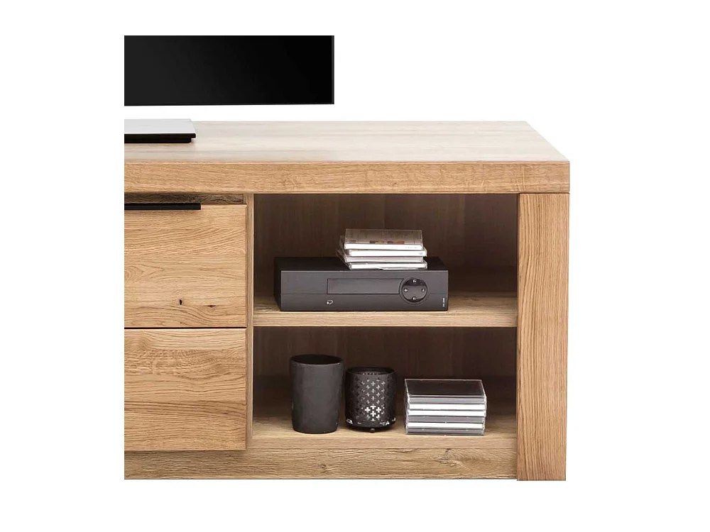 Fernsehunterschrank in Eichefarben 2 Türen 2 offene Fächer