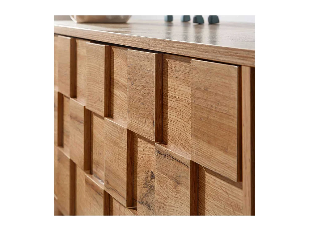 Fernseh Lowboard in Eichefarben mit offenen Gerätefächern und zwei Türen