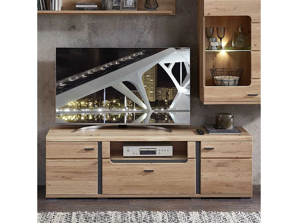 Fernsehtisch in Wildeichefarben Eschefarben