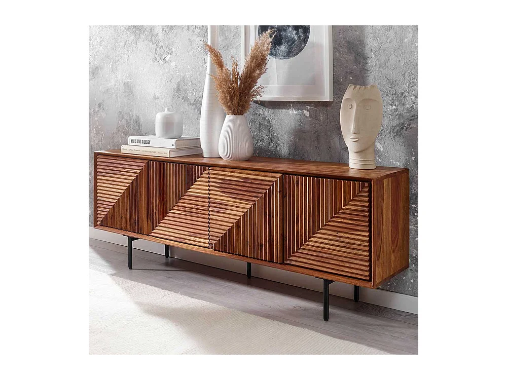 Fernsehunterschrank in modernem Design Sheesham Massivholz