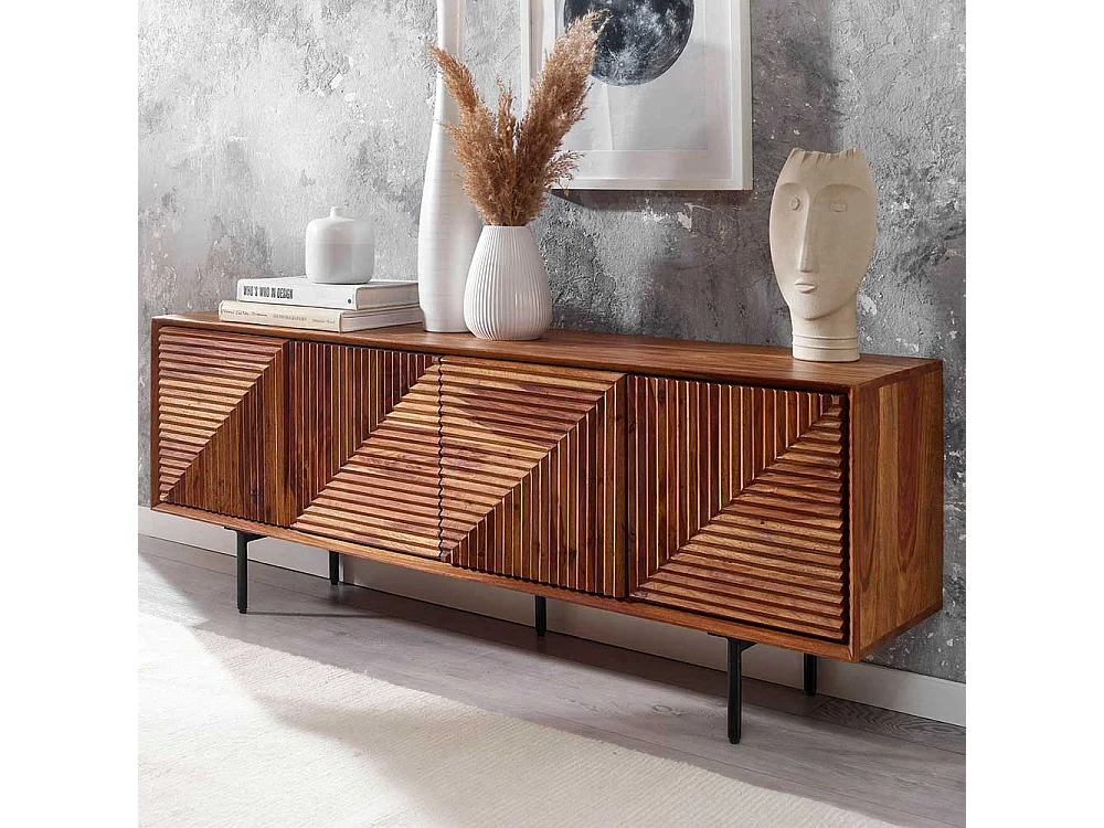 Fernsehunterschrank in modernem Design Sheesham Massivholz