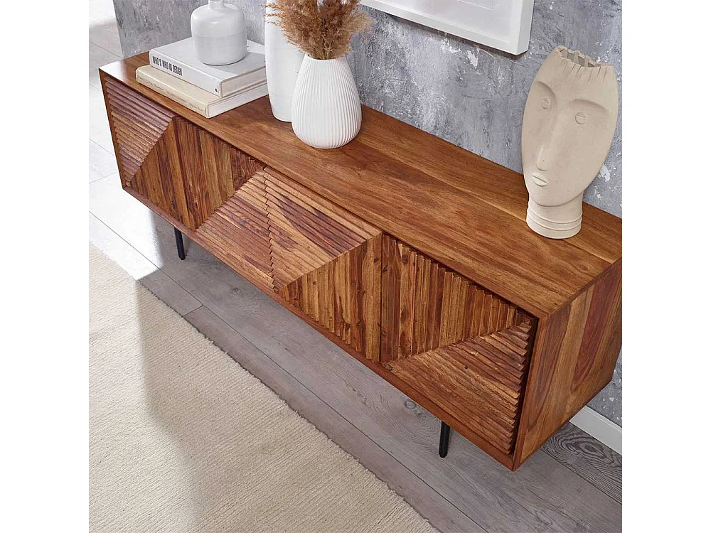 Fernsehunterschrank in modernem Design Sheesham Massivholz