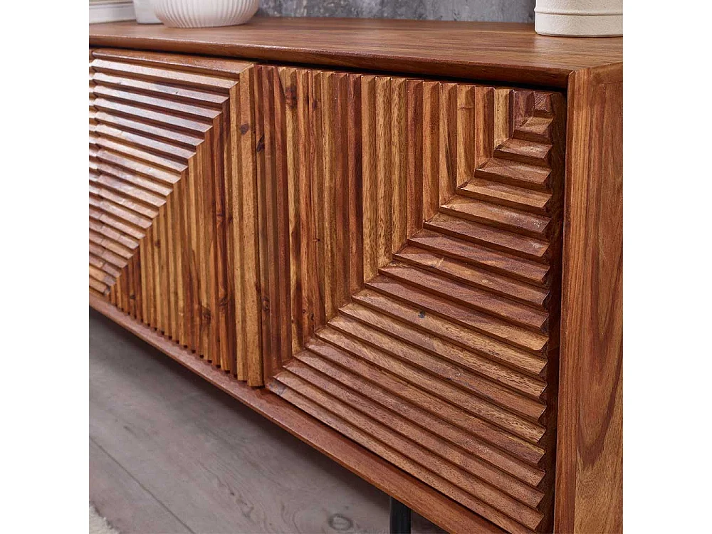 Fernsehunterschrank in modernem Design Sheesham Massivholz