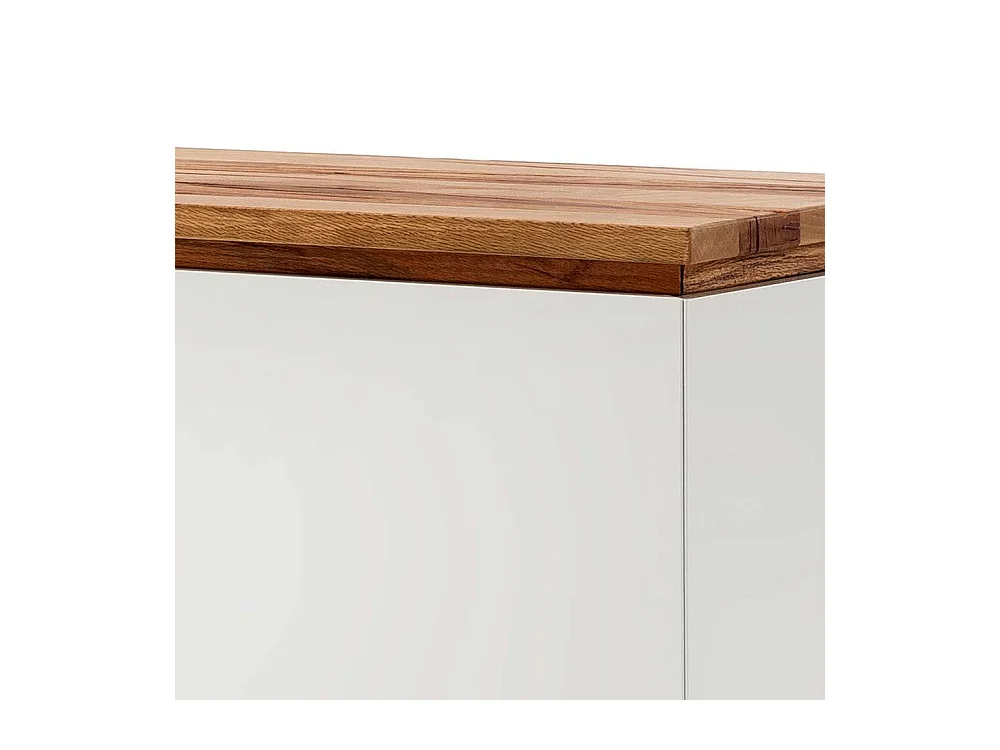 Design TV Board in Weiß Asteiche Massivholz