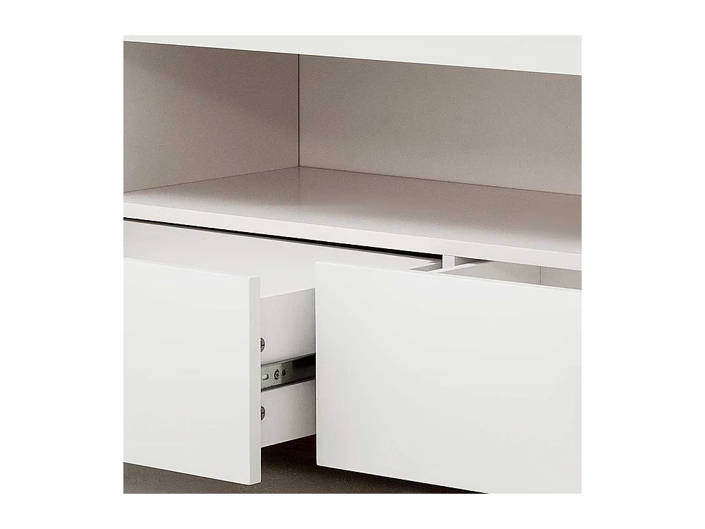 Design TV Board in Weiß Asteiche Massivholz