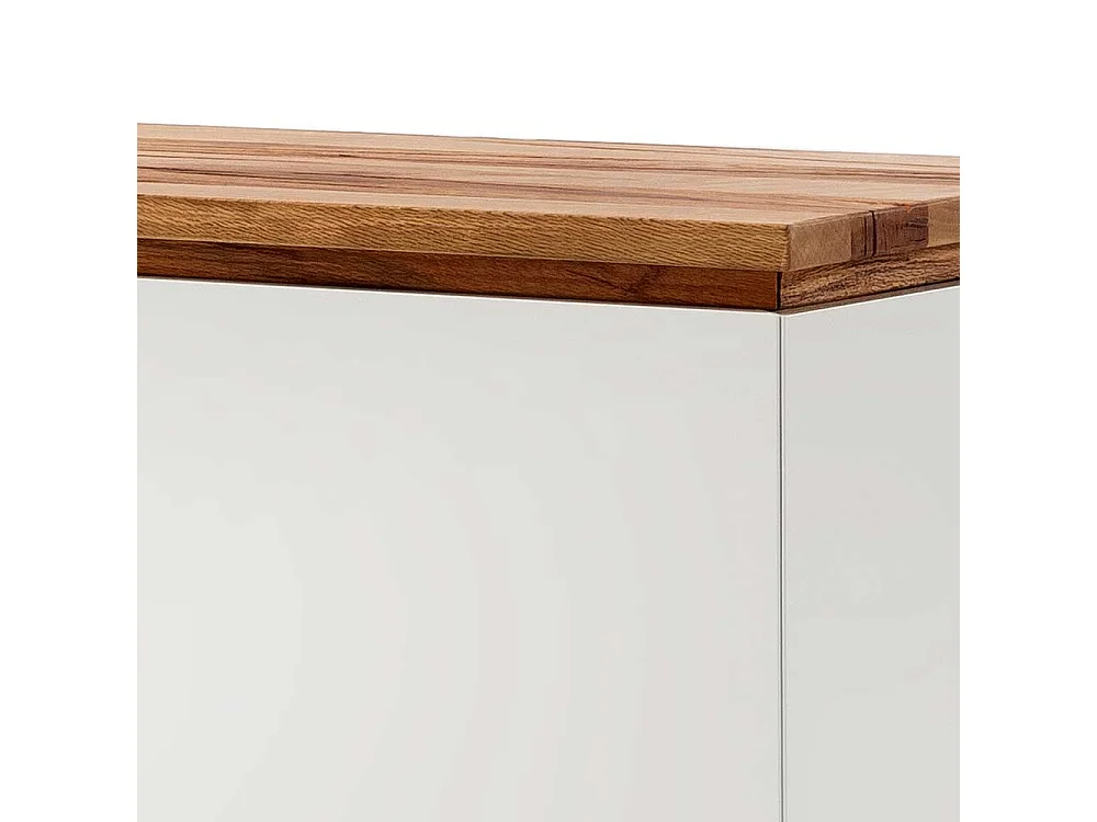 Design TV Board in Weiß Asteiche Massivholz