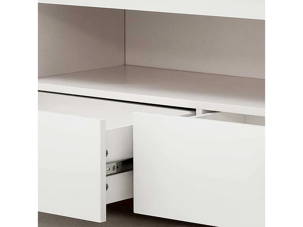 Design TV Board in Weiß Asteiche Massivholz