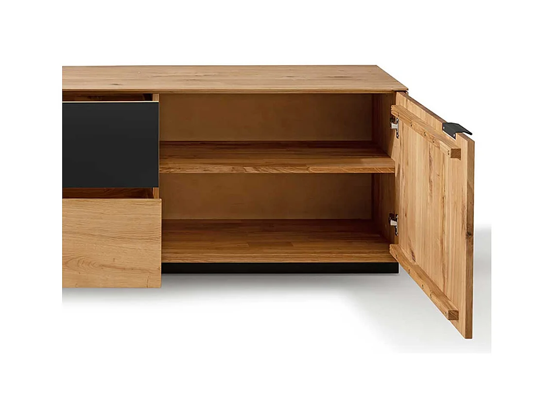 Fernseher Schrank aus Wildeiche Massivholz zwei Schubladen