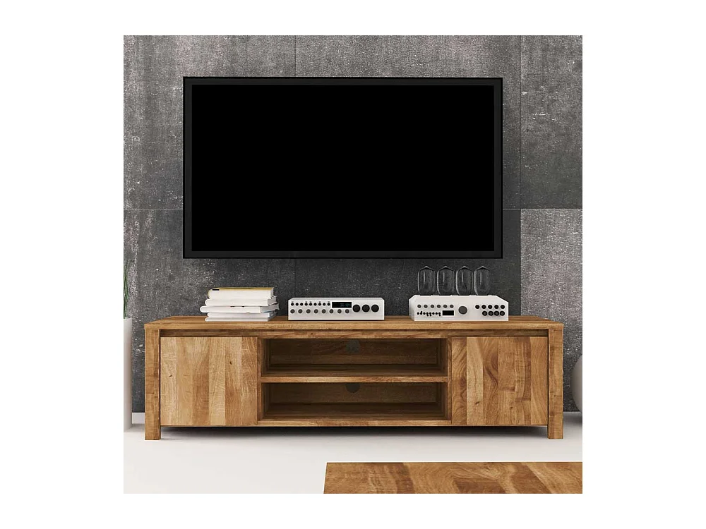 Fernsehtisch aus Wildeiche Massivholz 150 cm