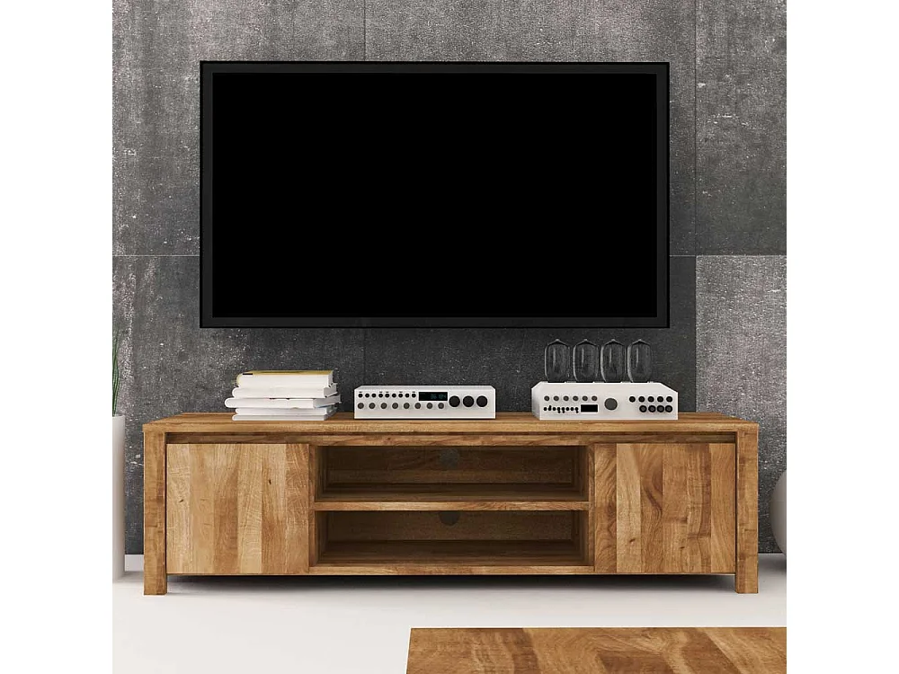 Fernsehtisch aus Wildeiche Massivholz 150 cm