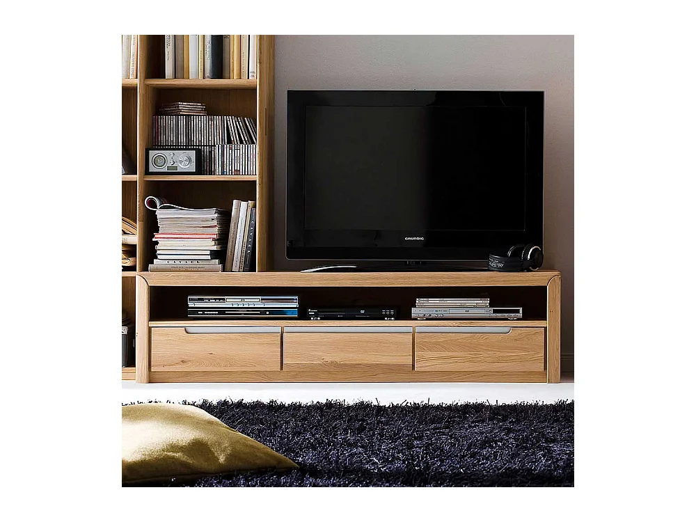 TV Lowboard aus Wildeiche Bianco modern