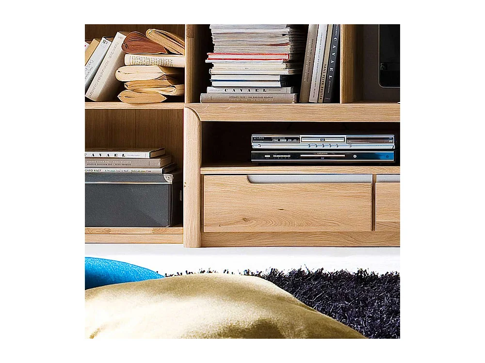 TV Lowboard aus Wildeiche Bianco modern