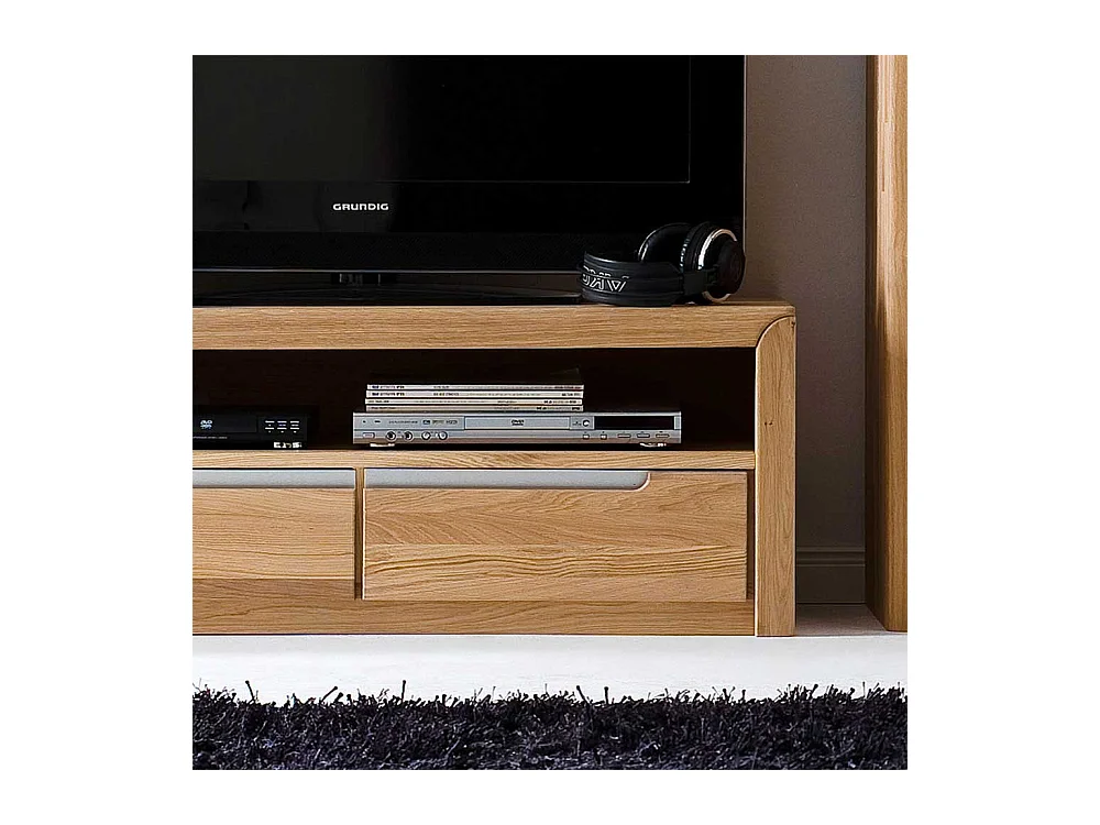 TV Lowboard aus Wildeiche Bianco modern