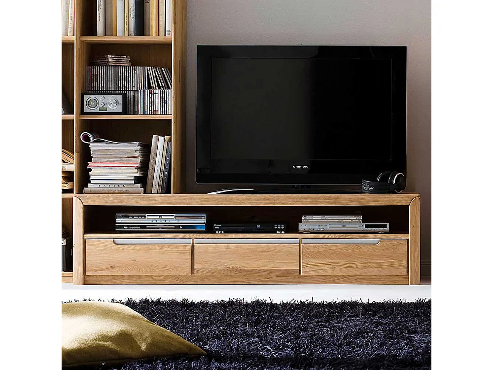 TV Lowboard aus Wildeiche Bianco modern