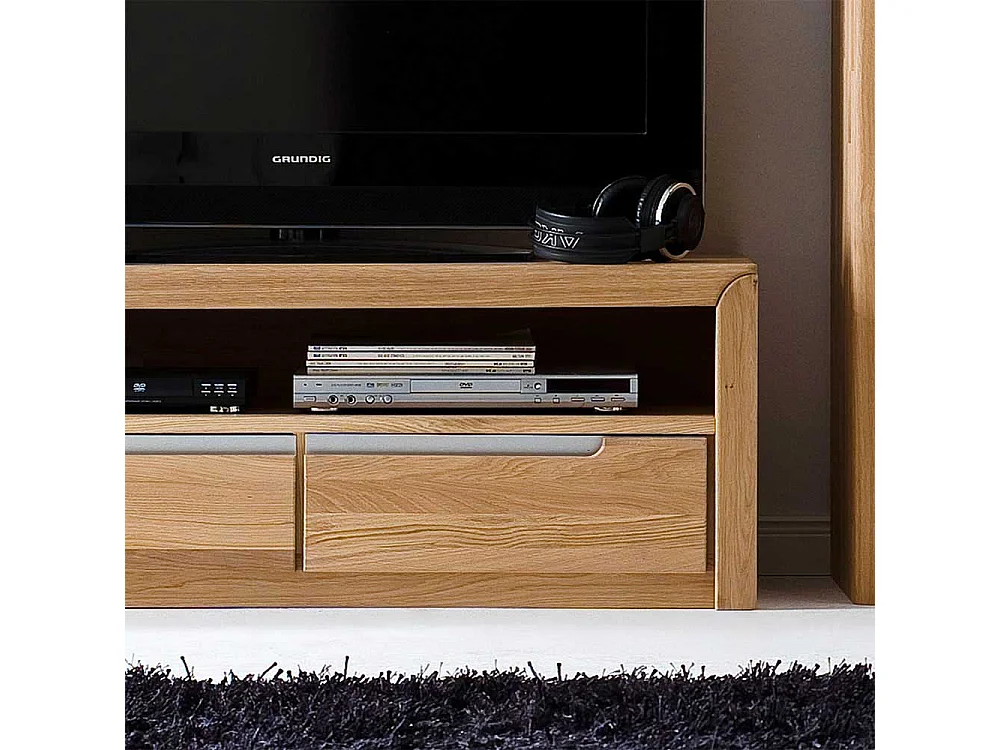 TV Lowboard aus Wildeiche Bianco modern