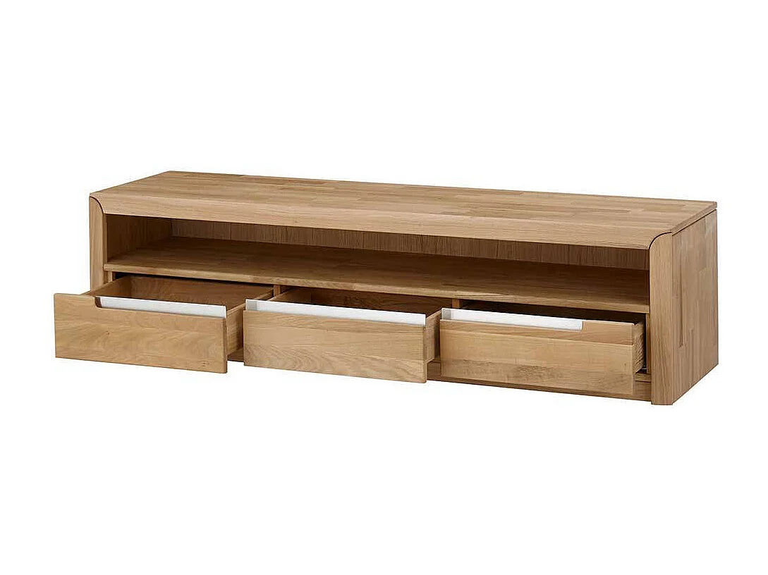 TV Lowboard aus Wildeiche Bianco modern