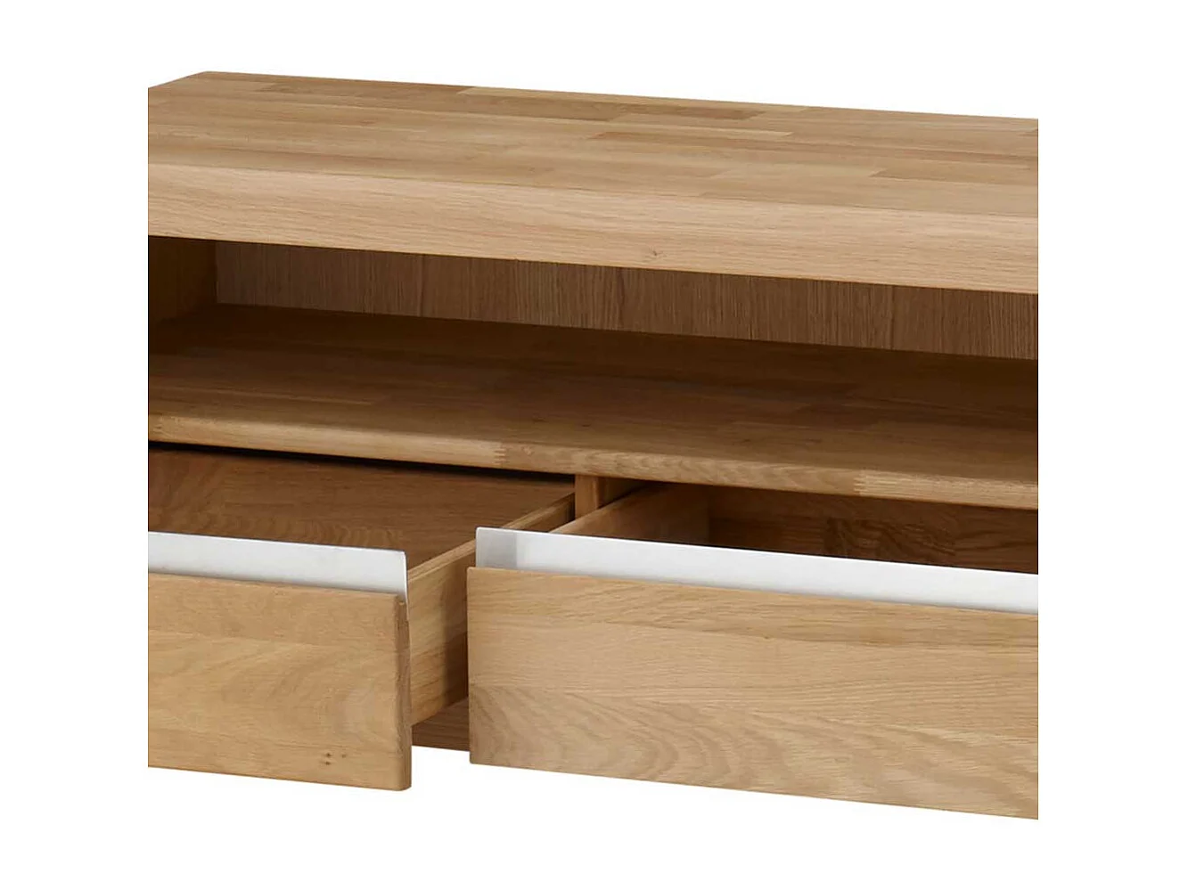 TV Lowboard aus Wildeiche Bianco modern