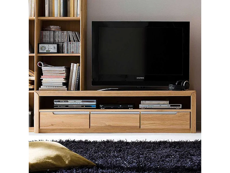TV Lowboard aus Wildeiche Bianco modern