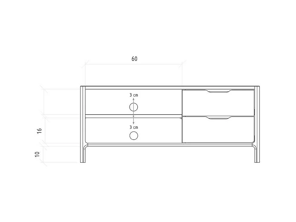 TV Board Lowboard mit Schubladen und offenen Fächern