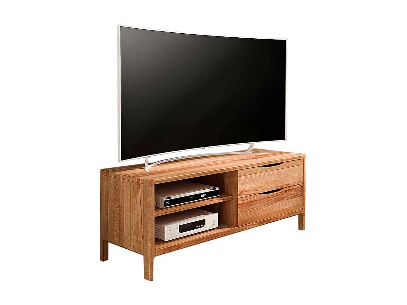 TV Board Lowboard mit Schubladen und offenen Fächern