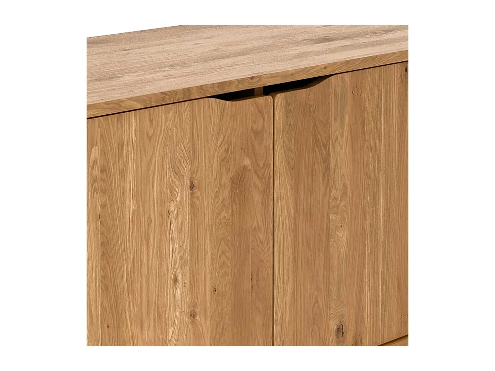 TV Board Lowboard aus Wildeiche Massivholz mit offenen Fächern