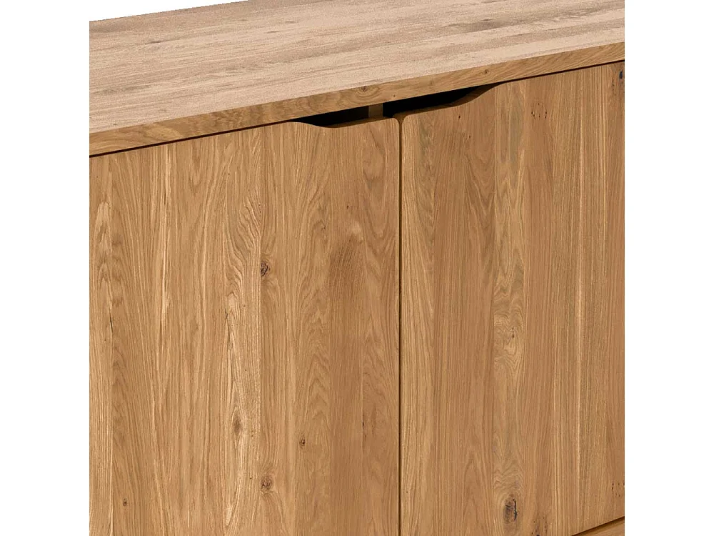 TV Board Lowboard aus Wildeiche Massivholz mit offenen Fächern