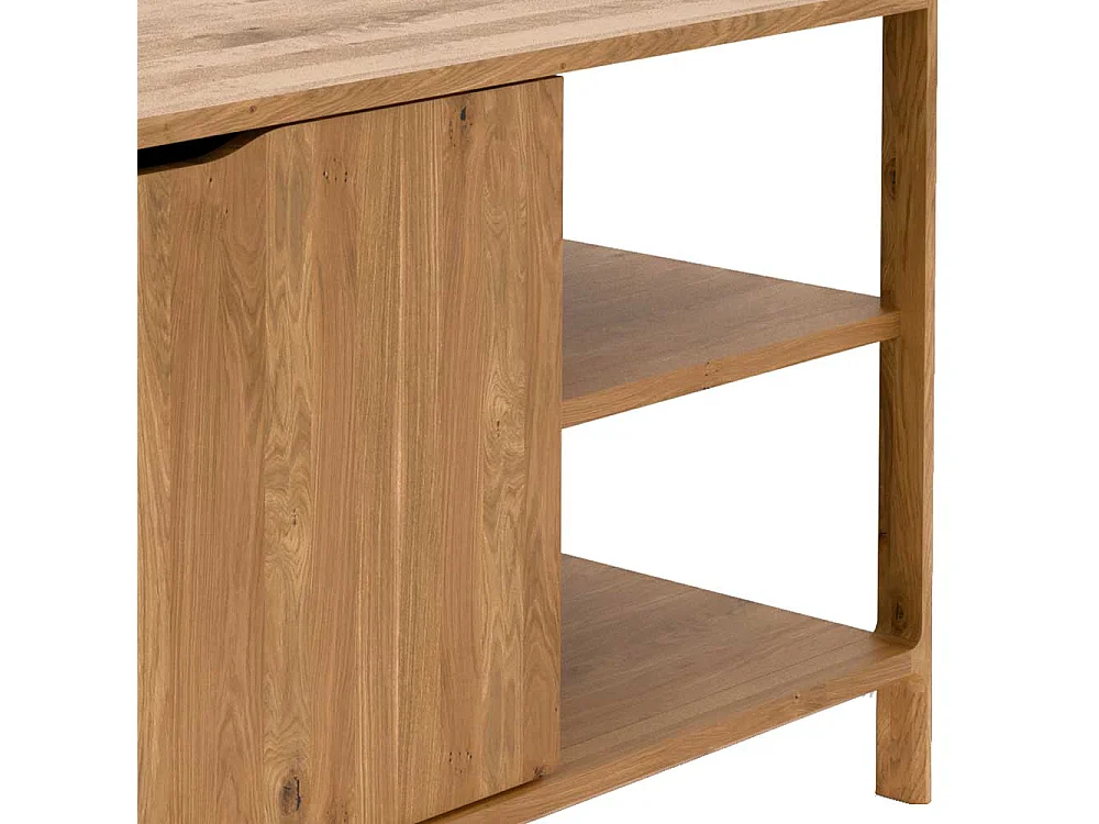 TV Board Lowboard aus Wildeiche Massivholz mit offenen Fächern