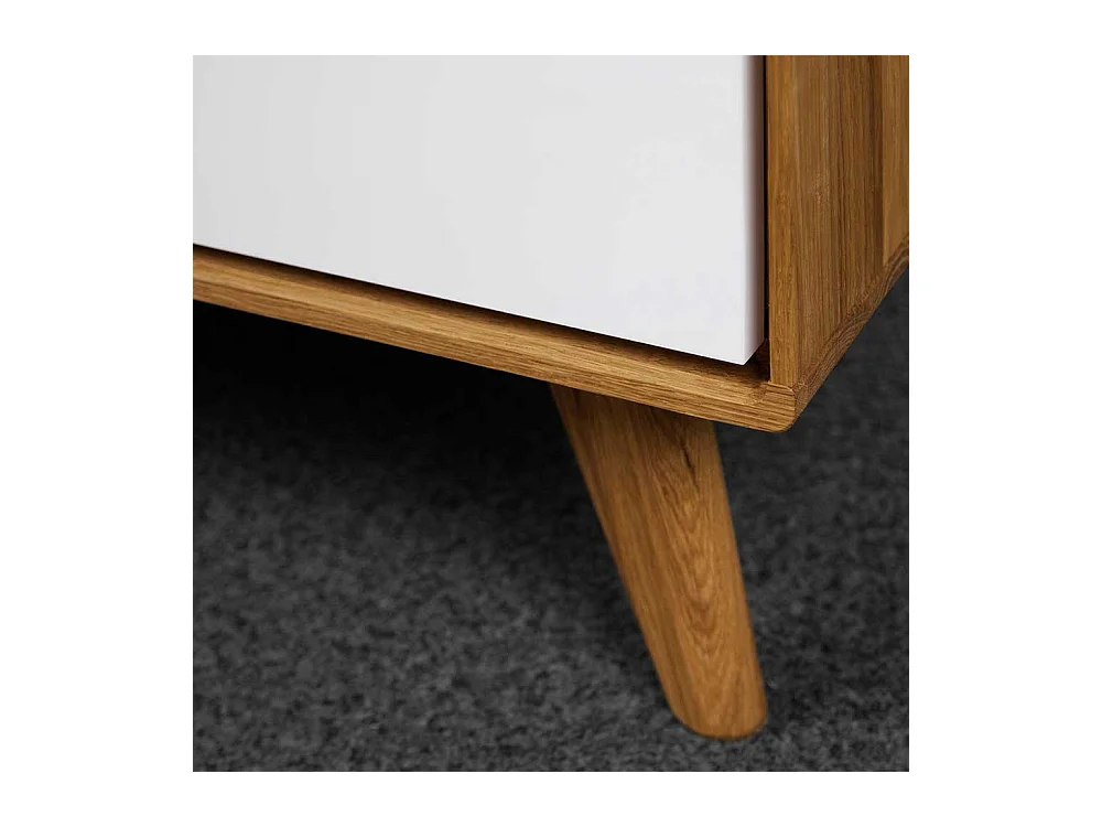 Fernseher Tisch in Weiß und Wildeiche 90 cm breit