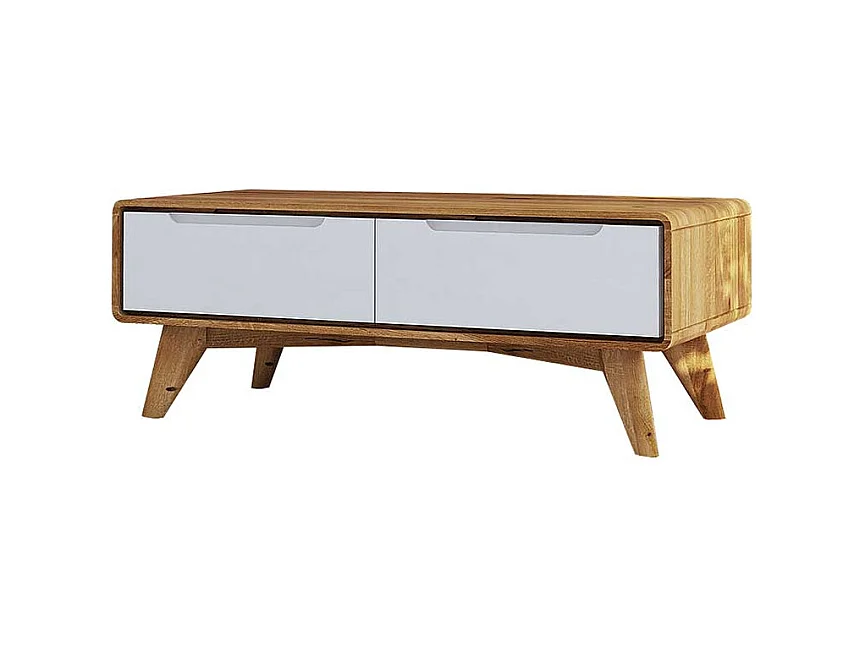 Fernseher Tisch in Weiß und Wildeiche 90 cm breit