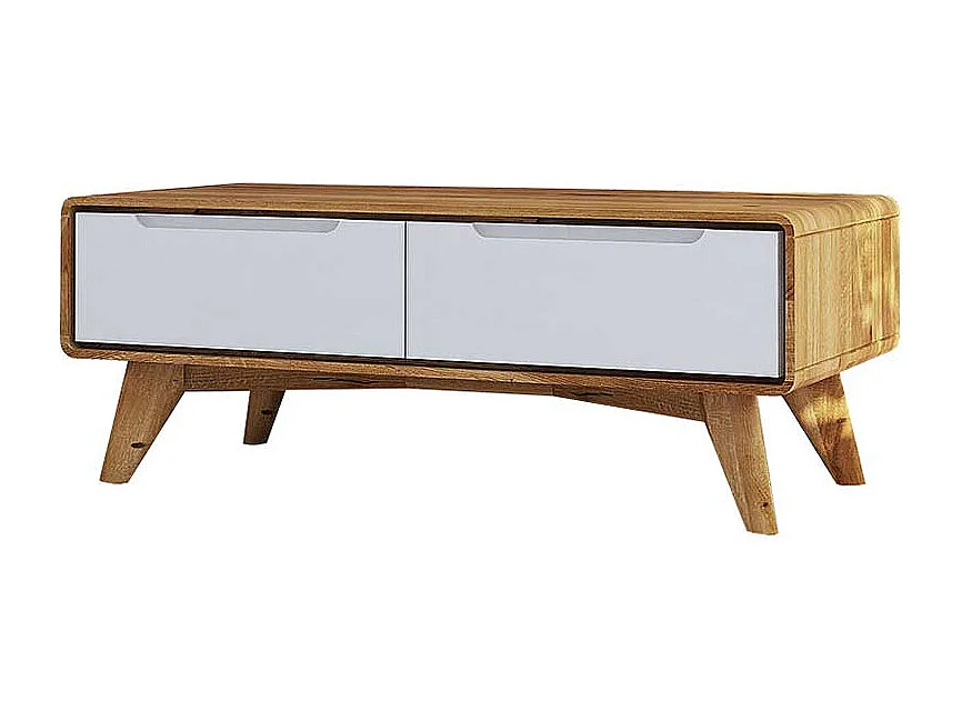 Fernseher Tisch in Weiß und Wildeiche 90 cm breit