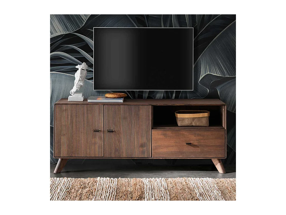 Fernsehmöbel Kernbuche braun in modernem Design 141 cm breit