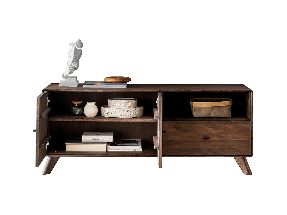 Fernsehmöbel Kernbuche braun in modernem Design 141 cm breit