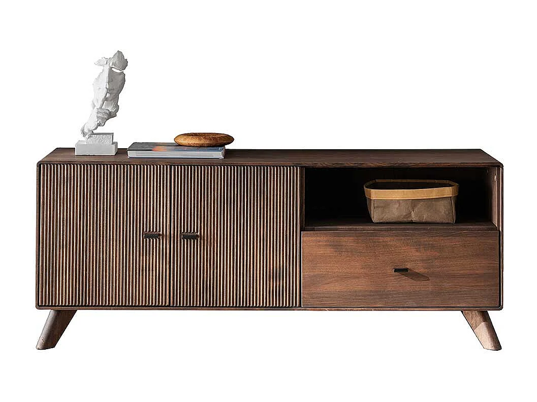 Fernsehmöbel Kernbuche braun in modernem Design 141 cm breit