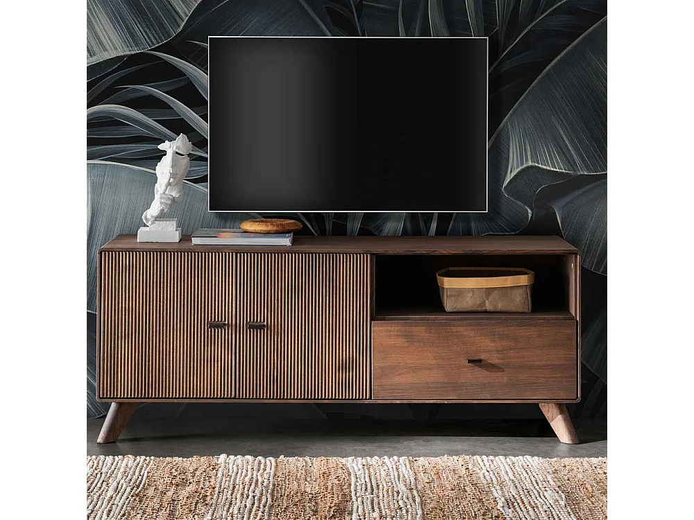 Fernsehmöbel Kernbuche braun in modernem Design 141 cm breit