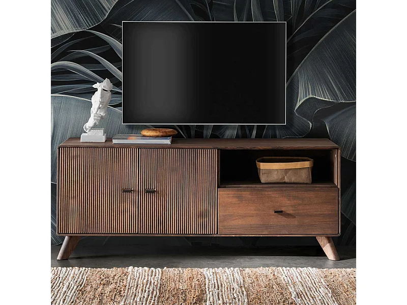 Fernsehmöbel Kernbuche braun in modernem Design 141 cm breit